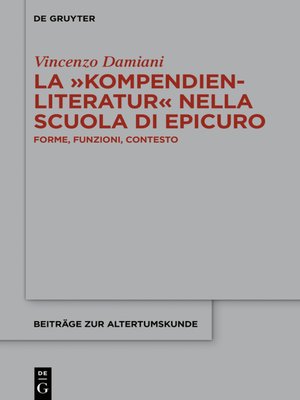 cover image of La ›Kompendienliteratur  nella scuola di Epicuro